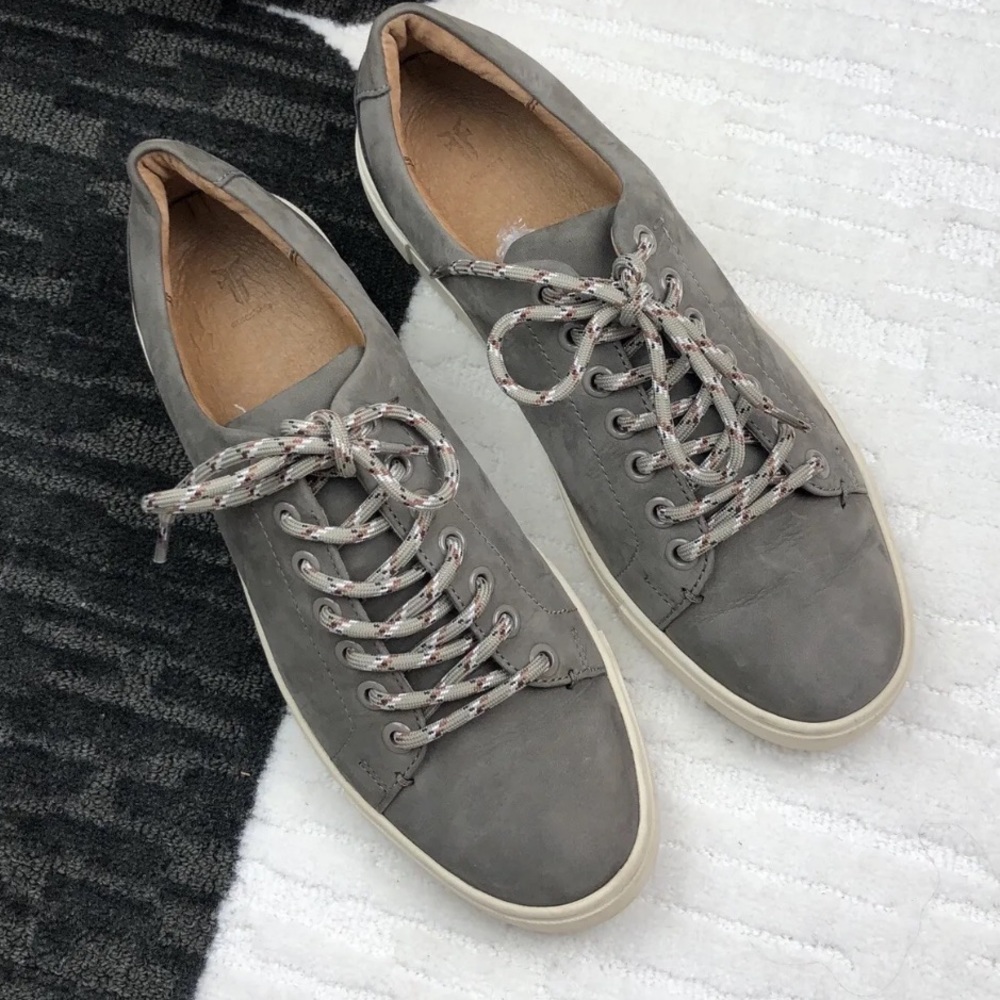 Frye Ivy Women's Size 8 Gray Suede Leather Lace Sneakers